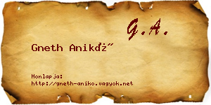 Gneth Anikó névjegykártya